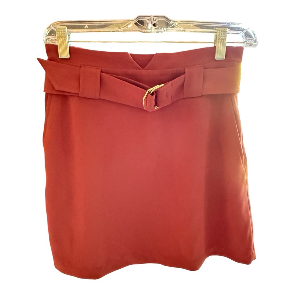 Express Red Belted Mini Skirt